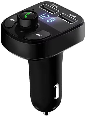Trasmettitore FM Bluetooth per Auto, Display LED, Doppia Porta USB 3.1A/1.0A, Supporto TF Card/USB 32GB, Controllo Musica