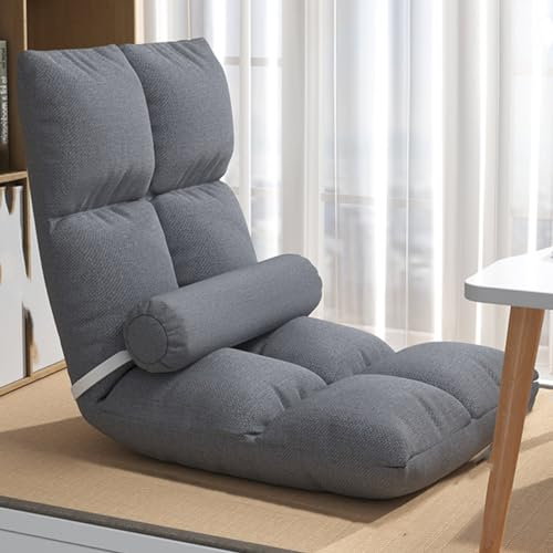 Silla plegable ajustable de 5 posiciones con respaldo, cómodo sofá de meditación para adultos, perfecto para jugar, dormir y leer
