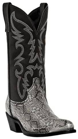 HYFEUOKF Botas vaqueras con estampado de serpiente for hombre, hechas a mano, de media caña, estilo retro, puntiagudas, tallas grandes 38-48, unisex