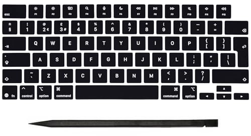 CTBDZ Teclas de teclado de repuesto del Reino Unido para MacBook Pro de 14 pulgadas, 16 pulgadas, M4 Pro/Max A3185 A3186 A3401 A3112 A3403 A3404, para MacBook Air de 13 pulgadas, 15 pulgadas, M4 A3240