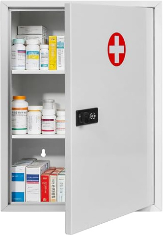 Tatqilo Medicine Cabinet Wall Mounted with Combination Lock,Medication Safe