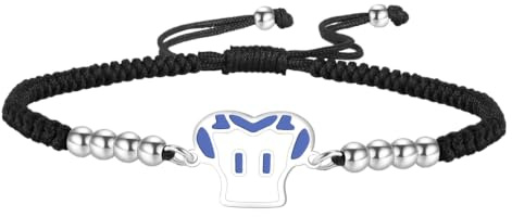 UNIFT Bracelet de football américain pour femme en acier inoxydable réglable avec breloque casque de football Jersey Bijoux Sport Cadeau pour les amateurs de football