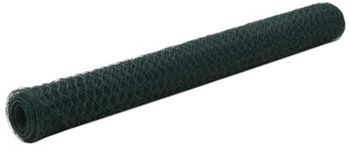 vidaXL Malla Alambre Hexagonal Acero Recubrimiento PVC 25x1.2m Verde Bricolaje