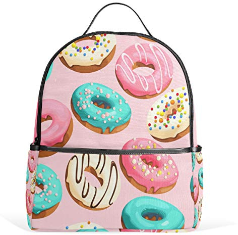 Sac à Dos à Dos en Forme de Donuts avec bandoulière et Sac à Dos de Gym, Rose Bleu, décontracté, Sac de Voyage, Sac de Sport pour Femme et Homme