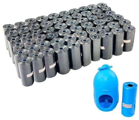Bolsas Caca Perro Dispensador Color aleatorio Bolsas para excrementos de Perros Bolsas de Caca Bolsa Excremento Bolsas para Perro (60Rollos-900PCS)