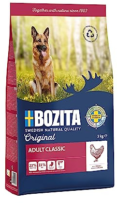 Bozita Hundefutter Original Adult Classic Huhn – 3 kg Trockenfutter für Hunde mit normalem Aktivitätsniveau – Ausgewogene, vollwertige Ernährung für gesunde und Vitale Erwachsene Hunde