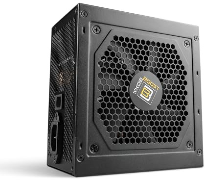 BoostBoxx Netzteil PB700 | 80PLUS Gold, 700 Watt, Nicht modular, gesleevte Kabel, Schutzfunktionen (OCP, OVP, UVP, SCP, OPP, OTP), ATX12V, 100-240V, Power Boost