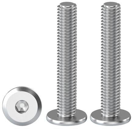 Drenky Lot de 20 vis à tête plate hexagonale pour meubles M5 x 35 mm Vis en acier inoxydable A2 V2A Vis à tête creuse, filetage complet