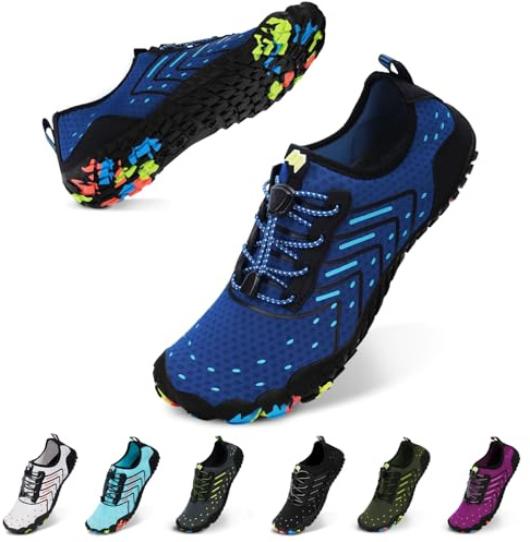 Bigzagger Chaussures pieds nus pour homme et femme Chaussures d'été à séchage rapide Chaussures aquatiques avec boîte à orteils large et semelle à talon nul Chaussures de bain Chaussures pieds nus