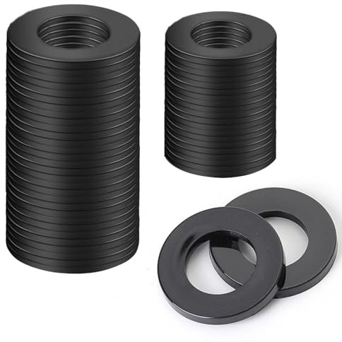 50 Stück Unterlegscheiben, Unterlegscheiben M8 Schwarz, Flache Unterlegscheibens aus Nylon, für Schrauben, Muttern und Gewindestangen, für Reparaturen zu Hause Schrauben