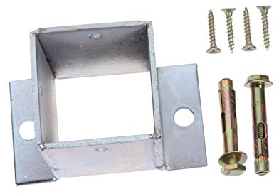 Yardenfun Galvanised Fence Post Base Bracket Screws Heavy Duty Wood Post Anchor Base Sleeve Corrosion Resistant Support for Garden Fences and Pergolas
