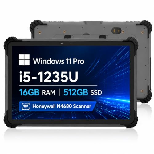Breloom ST13-U robust surfplatta, 13,3 tum Windows 11 Pro Tablet Intel I5-1235U, 8 GB+256 GB, IP65 vattentät, 4G LTE/GPS/BT5.2/WiFi 6, 13MP+5MP kamera, 8000mAh batteri (I5, 16+512, w/2D)