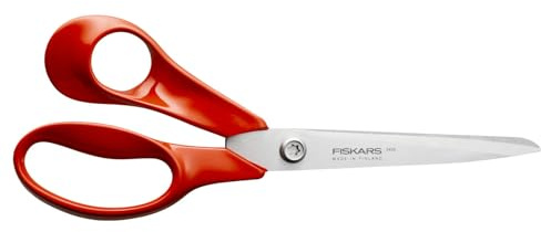 Fiskars Classic 1075036 Universal Craft and Fabric Scissors, Left Handed, Total Length: 21 cm, Improved Torx Screw and More Ergonomic Handle, Quality Steel/Plastic, Red