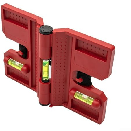 Adjustable Post Level with Elastic Band for Horizontal and Vertical Alignment, 3 Vials for Precise Measurement on Metal Pipes, Wooden or Concrete