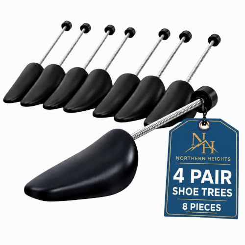 Northern Heights Adjustable Shoe Trees for Men – 4 Pairs (8 Pieces)