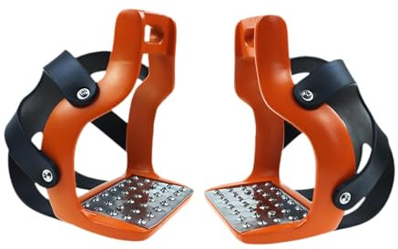 Oshhni Set of 2 Horse Stirrups, Outdoor Riding Accessories, Saddle Protectors, Riding Tools, Equestrian Equipment, Orange