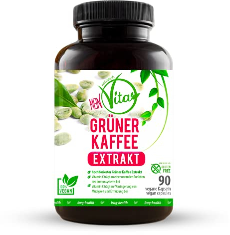 MeinVita Grüner Kaffee - 1376 mg (Tagesportion) - hochdosiert - 100% vegane Kapseln, 90 Stück (74 g)
