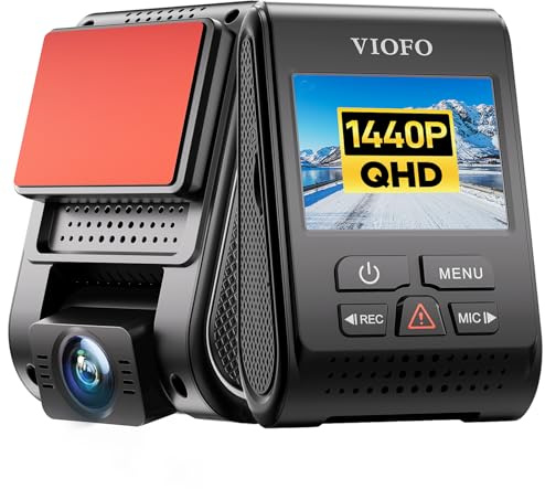 VIOFO Dash Cam A119 V3 2K 2560x1440P Quad HD+ 60FPS Front Car Dash Camera, 5MP STARVIS Sensor, 140-Degree Wide Angle, GPS Included, Buffered Parking Mode, True HDR, Motion Detection, Time Lapse