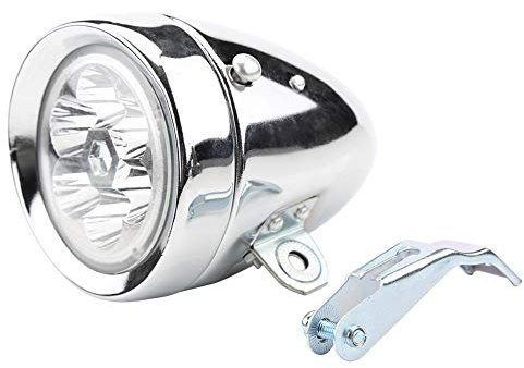 Tbest cykellampa, 6 LED vintage cykel cykel framljus strålkastare ficklampa pannlampa med fäste