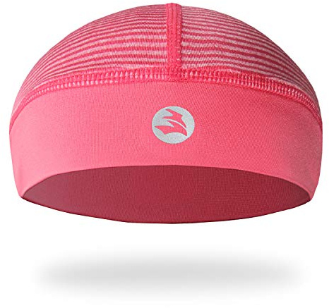 EMPIRELION Low-Profile Cooling Helmet/Hard hat Liner, Stretch Working Cap, Summer Sweat Wicking Skull Cap, Running Beanie Sun Protection Coral