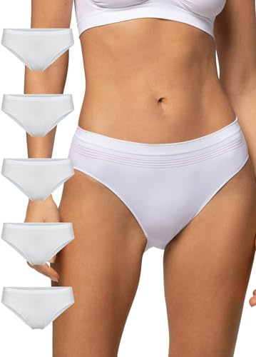 POMPEA 5 Paia Slip Donna in Morbida Microfibra, Mutande Donna Senza Cuciture Elasticizzate