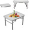 Klapptisch Größe: 60 x 45 x 26/56cm Weiß Aluminium Campingtisch Klappbar Camping Tisch Tragbar Balkontisch Gartentisch Partytisch Geeignet für Picknick Strand im Freien, 2 Höhenverstellbar