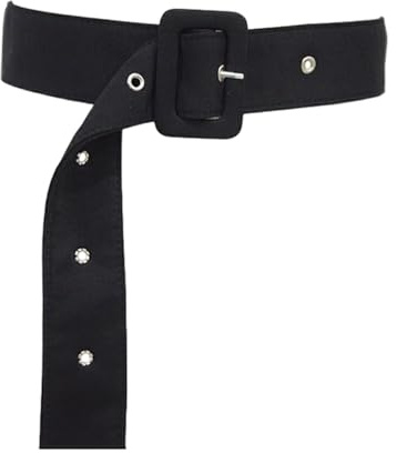 yuwqqoajv Gabardina para mujer, cinturón, aplicaciones amplias, decoraciones únicas flexibles y ajustables, abrigo, cinturón de tela, Hebilla negra