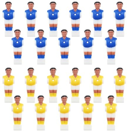 SG Store 22 Pezzi Biliardino Biliardino Calcio Balilla Tute Giocatore Giochi Mini Figure Di Calcio In Plastica Per Aste Da 15,9 Mm Macchina Da Calcio Giallo E Blu