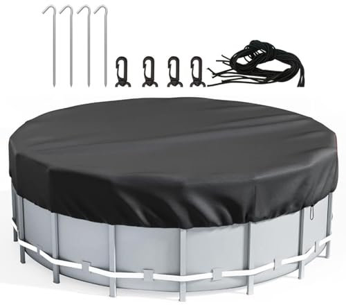 Poolskydd | Runt poolskydd | UV-beständigt dammskydd | Solskydd för pooler ovan mark | Runt vinterskydd för pool | Sommar poolöverdrag skydd för simbassäng, husdjurspool