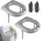 LALAGO 2pz Cuscino Gonfiabile 44x37x8cm, Comoda per Anziani, Rialzo per WC Salvagente Adulto, Cuscino per WC Gonfiabile con Ventose per Adulti, Anziani, Disabili, Dolore al Coccige Grigio