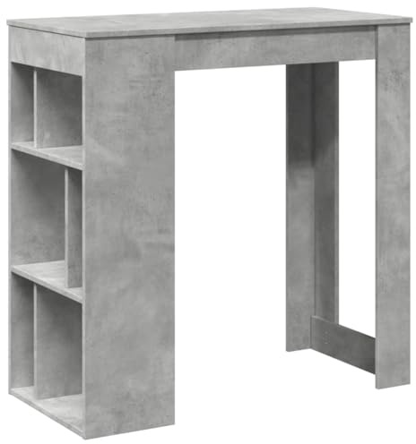 vidaXL Tavolo Bar con Rastrelliera Grigio 102x50x103,5 cm Multistrato, Tavolo Bar con ripiano, Tavolo Alto, Mobile da Bar, Tavolo Bar da Cucina