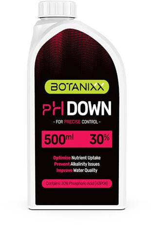 Botanixx pH DOWN 500ml – Professional Grade pH Reducer with 30% Phosphoric Acid Solution. Liquid Plant Additives Ideal For All Growing Media. Boosts Nutrient Uptake & Promotes Strong, Healthy Growth