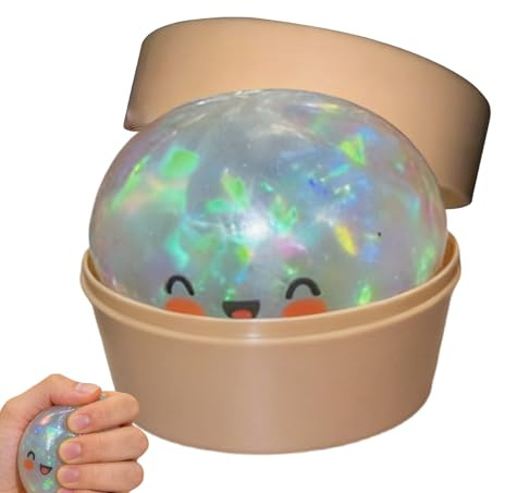 Glitter My stery Dumpling Squishy Cube Fidget Toys, Squishy Dumplings Stress Cubes Toy, Alivi o del estrés Bao Bun Squi Shy Squeeze Dough Ball Juguete sensorial con vaporizador para niños y Adultos