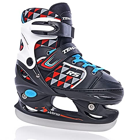 TEMPISH Jungen RS Verso Ice Kinderschlittschuh I in 4 Größen verstellbar I Eishockey I I schwarz-rot-blau, 30-33