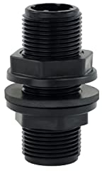 GASMIS Regentonnendurchführung 1/2 AG - Fassverschraubung Tankdurchführung für Regenfass, Wassertonnen, 2 Stück