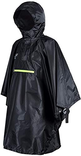 Waterproof Poncho Raincoat Bicycle Rainwear Outdoor Rain Proof Cape Poncho Coat for Camping Cycling (Black)