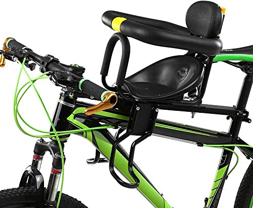 SanBouSi Asiento infantil delantero para bicicleta con barandilla de seguridad, para niños de 1 a 7 años, adecuado para bicicletas de montaña, bicicletas normales y vehículos eléctricos
