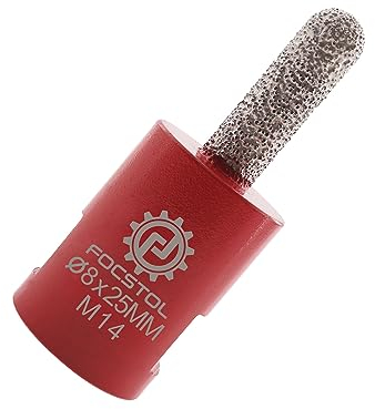 FOCSTOL Diamond Mortar Raking Bit - 8mm x 25mm Diamond Mortar Router for Mortar Raking Tuck Pointing Masonry Stone Brick Removal M14 Thread
