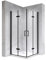 Mampara de Ducha Matilde | 90x90x190cm | REVERSIBLE | Puerta plegable | Ajuste 88,9-90,4 x 88,9-90,4cm | Perfiles Negros, Cristal transparente de 6 mm - Moments of Glass