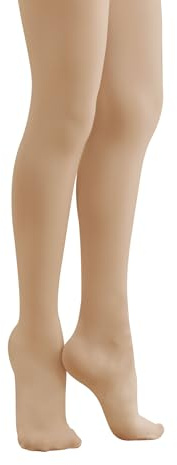 Phoeswan Ballet Tights for Girls, Footed Tan Tights for Small Kids 6-8 Years, 60D Denier Dance Tights for Ballet, School, 1 Pair/Pack