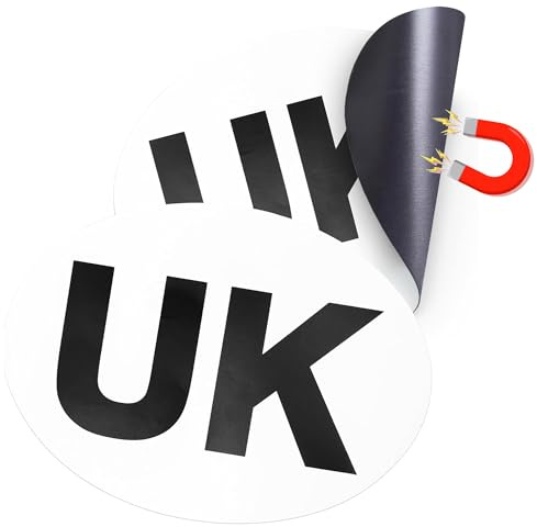 Magnetic Car Stickers for Europe - Pack of 2 | 178mm x 133mm UK Car Magnet Badge for Driving Abroad | Waterproof & Easy to Attach Sign for Cars, Vans & Trucks | Tear-Resistant