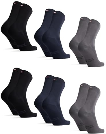 DANISH ENDURANCE Bamboo Socks, Breathable Anti Sweat Socks, Soft, Everyday Wear, for Men & Women, Unisex, 6 Pack