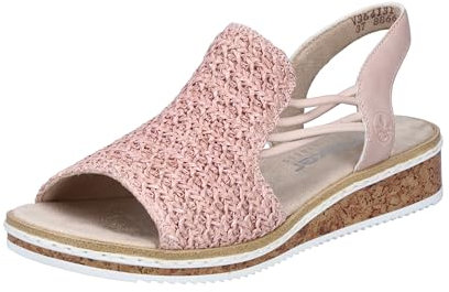 Rieker Damen V3641 Sandalette, Rosa, 39 EU
