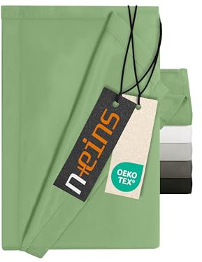 npluseins Bettlaken ohne Spanngummi - Ultrasoft und superweich - Betttuch für Bett Wohnmobil Camping Decke Reisedecke Ultraleicht – Laken 1628.2375, 180 x 275 cm, Salbei