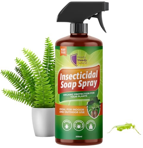 Insecticidal Soap Spray for Plants 200ml – Natural Pest Control for Indoor & Outdoor Use – Kills Aphids, Spider Mites, Whiteflies and More – Natural Insecticide for Houseplants, Vegetables and Gardens