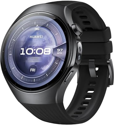 HUAWEI Watch 5 Smartwatch, X-TAP-Technologie, SpO2 an der Fingerspitze, Health Glance, EKG, HRV, eSIM, Zwei Akkumodi, Bis zu 11 Tage Akkulaufzeit, Kompatibel mit Android & iOS, 46mm, Schwarz