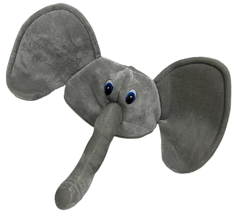 Sweeaau Chapeau d'éléphant créatif en peluche confortable pour carnaval, fête, Halloween, événement formel, accessoire de costume d'Halloween