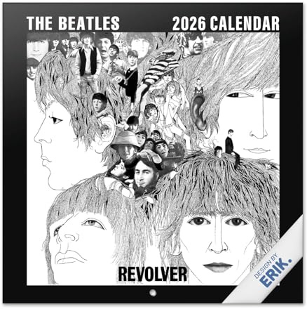 Grupo Erik: Calendario 2026 da Muro The Beatles | Calendario Mensile 2026-30x30cm, Planner 2026 - Mensile da Parete