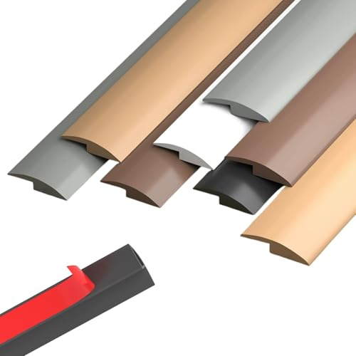 Striscia di Transizione per Pavimento Autoadesiva, Profilo di Finitura in PVC per Dislivelli di 10mm, Listello di Giunzione, Rampa di Soglia per Robot Aspirapolvere(Walnut Grain,7mm x 10ft)