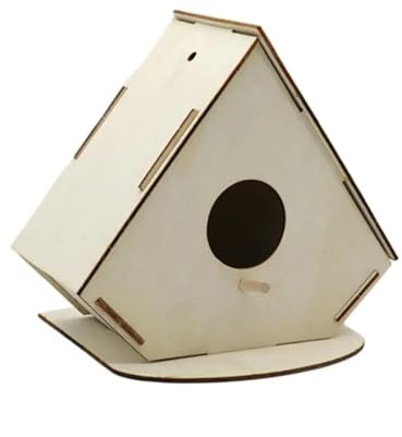 Nido de Madera para pájaros Kit de casa pájaros Madera for Hacer uno Mismo: Proyecto artesanía Troncos sin terminar con Pintura, Manualidades, Nido pájaro Grafiti for niños y niñas(Color 3)